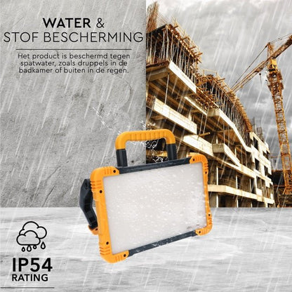 LED's Work Oplaadbare LED Bouwlamp 1500 - Draadloze werking op accu – IP54 – Rough Service Tested