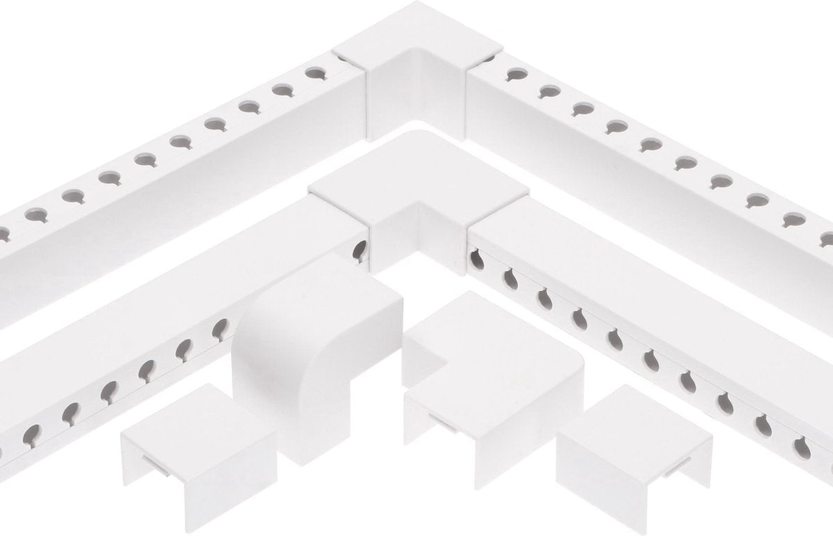 OrgaNice Kabelgoten Set - Zelfklevende organiser voor Bureau & TV - Wit