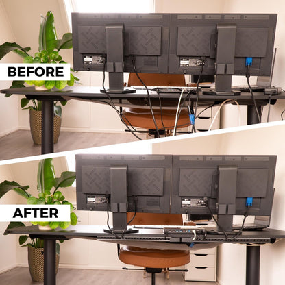 OrgaNice Kabelgoten Set - Zelfklevende organiser voor Bureau & TV - Wit