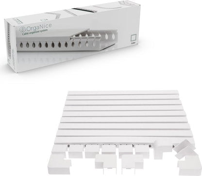 OrgaNice Kabelgoten Set - Zelfklevende organiser voor Bureau & TV - Wit