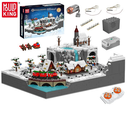 Comnox - Mould King - Kersttrein Wonderland - Gemotoriseerd Bouwpakket - 4234 Stenen - Remote Control Christmas Train Set - Speelgoed voor Kerstliefhebbers en Kinderen - LEGO Compatible