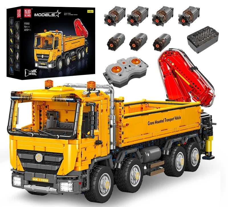 Comnox - Mould King - Technische Auto Bouwset - Zelfladende Kraan - Afstandsbediening - 4012 Stuks - Geavanceerd Model voor Bouw en Verzamelaars - RC Truck - Crane Transport Vehicle - LEGO Compatible - Comnox Company