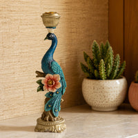 Comnox - Peacock Multi - Elegante Kaarsenhouders - Blauw & Goud