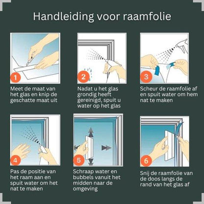 Een witte kozijnlijst met een glazen paneel, waarachter groene bomen en een licht interieur zichtbaar zijn. Perfect voor moderne ramen of glazen schuifdeuren in woon- en kantoorruimtes.