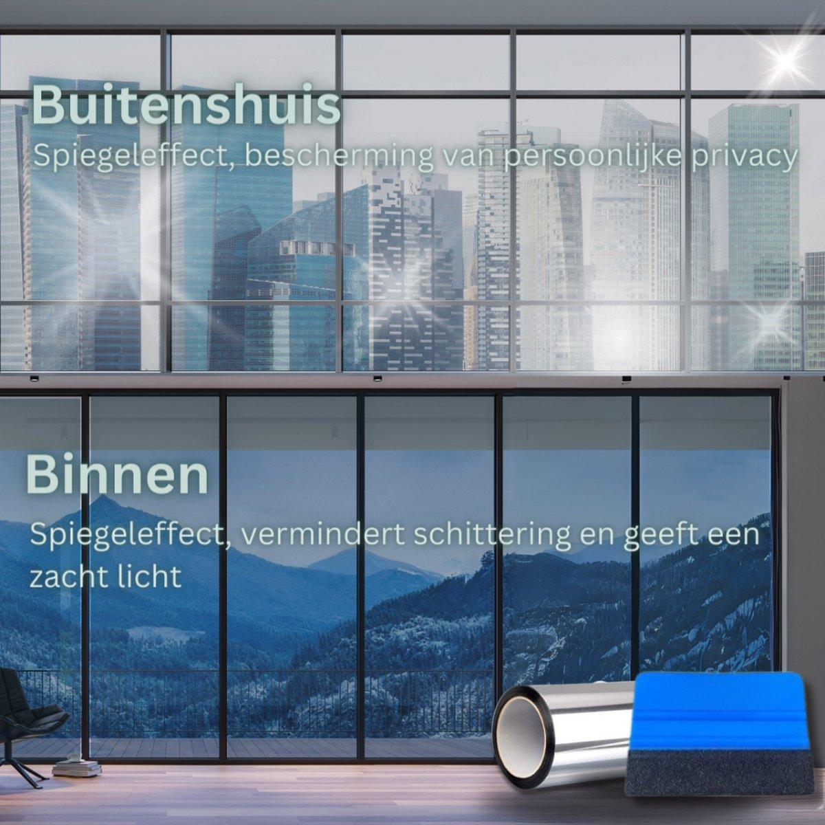 Een witte raamlijst met een glazen paneel, waarachter groene bomen zichtbaar zijn. Perfect voor moderne interieurs en energiezuinige woningen.