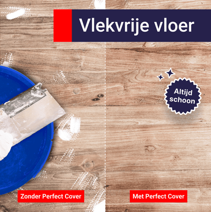 Een witte, opgerolde FlexiCover-afdekking van Standard Cover, geschikt voor decoratieve doeleinden. Zichtbaar label met merknaam en productcode, ideaal voor interieurverfwerk of muurafdekking.