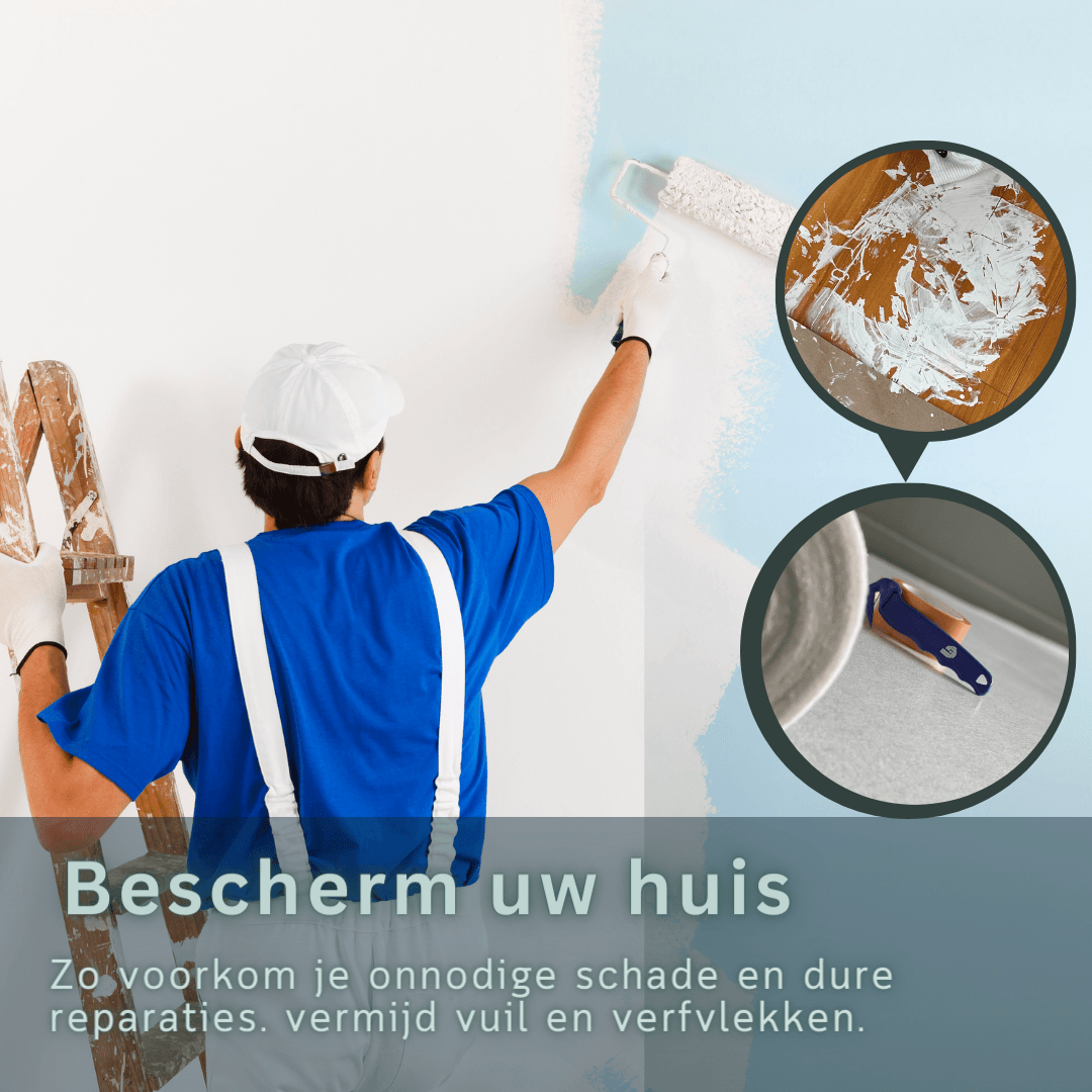 Een witte, opgerolde beschermingsfolie van Perfect Cover, met groen etiket en barcode, geschikt voor tuinmeubilair en plantenbescherming tegen regen en zon.