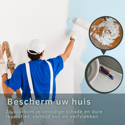 Een witte, opgerolde beschermingsfolie van Perfect Cover, met groen etiket en barcode, geschikt voor tuinmeubilair en plantenbescherming tegen regen en zon.