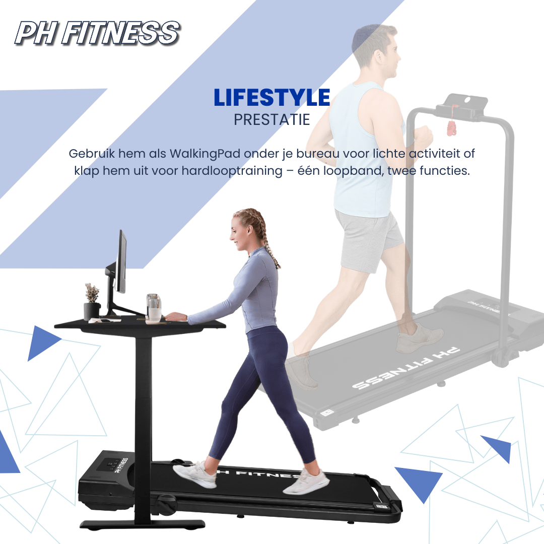 Comnox - PH Fitness A1F-3 Loopband - Comfort & Veiligheid - Handmatige helling - 12 km/u max - 385×1030 mm antislip - Bluetooth - zwart