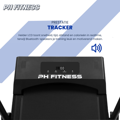 Comnox - PH Fitness A1F-3 Loopband - Comfort & Veiligheid - Handmatige helling - 12 km/u max - 385×1030 mm antislip - Bluetooth - zwart