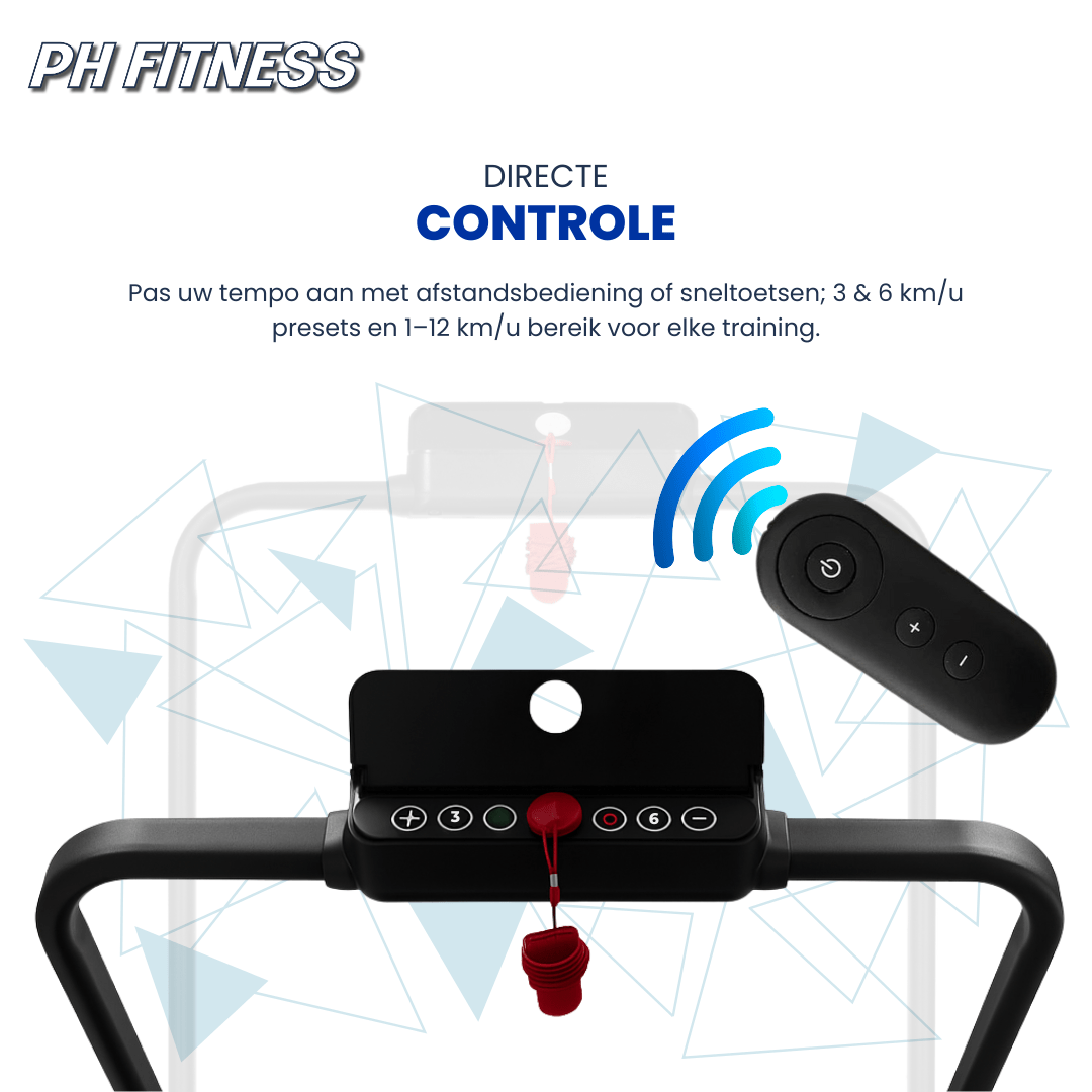 Comnox - PH Fitness A1F-3 Loopband - Comfort & Veiligheid - Handmatige helling - 12 km/u max - 385×1030 mm antislip - Bluetooth - zwart