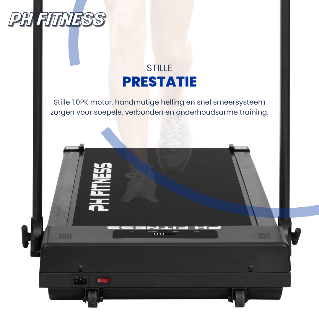 Comnox - PH Fitness A1F-3 Loopband - Comfort & Veiligheid - Handmatige helling - 12 km/u max - 385×1030 mm antislip - Bluetooth - zwart