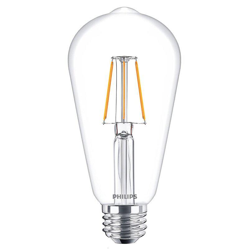 Philips E27 LED Filamentlamp - Transparant - Warm wit licht - 4W vervangt 40W