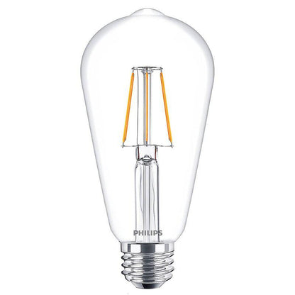 Philips E27 LED Filamentlamp - Transparant - Warm wit licht - 4W vervangt 40W