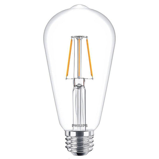 Philips E27 LED Filamentlamp - Transparant - Warm wit licht - 4W vervangt 40W