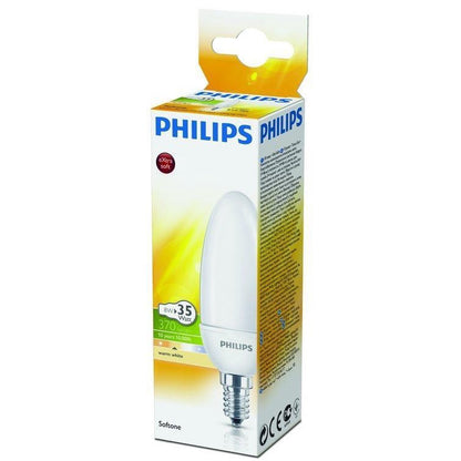 Philips Softone E14 Spaarlamp - Kaarsvormig - Mat - 8W vervangt 35W - Warm wit licht