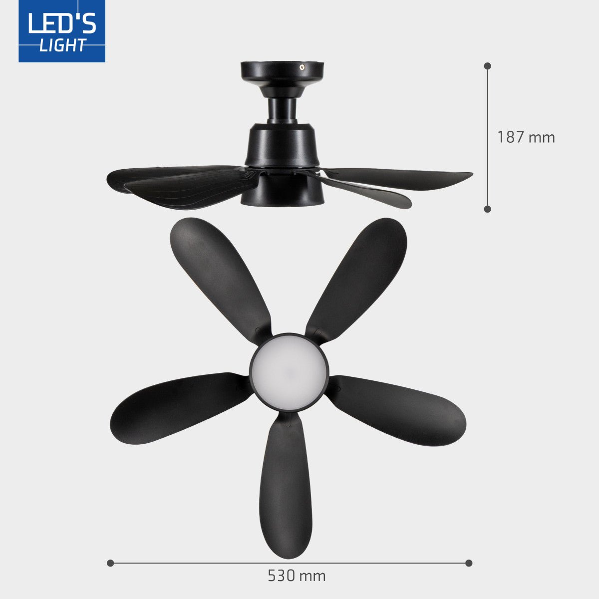 Plafondlamp met ventilator - 25W 1100lm 3000K/6500K Verwijderbare bladen Gemakkelijke installatie