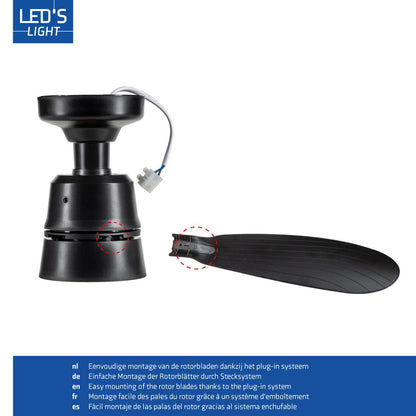 Plafondlamp met ventilator - 25W 1100lm 3000K/6500K Verwijderbare bladen Gemakkelijke installatie