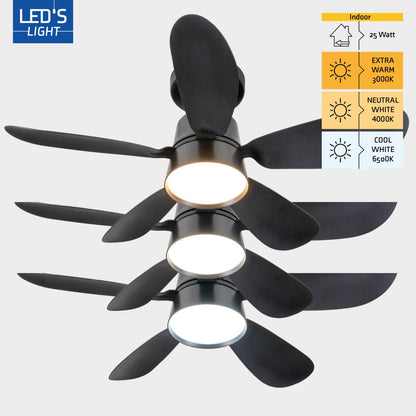 Plafondlamp met ventilator - 25W 1100lm 3000K/6500K Verwijderbare bladen Gemakkelijke installatie