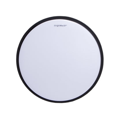 Een moderne, zwarte plafondlamp met witte diffuser en het merklogo 'aigostar'. Geschikt voor minimalistische interieurs en als energiezuinige verlichting in woon- of kantoorruimtes.