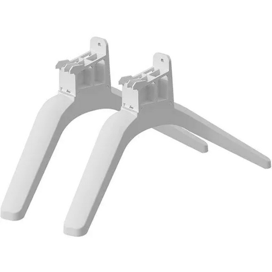 Zwitte plastic kastensteunen met verstelbare voetjes, geschikt voor moderne kasten. Ideaal voor stabiliteit en veiligheid bij het opbergen van zware voorwerpen.