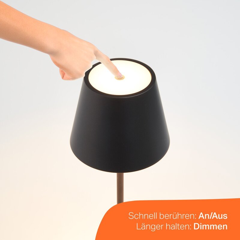 Premium LED Tafellamp met oplaadstation - Oplaadbaar & Draadloos - Voor binnen en buiten - Grijs