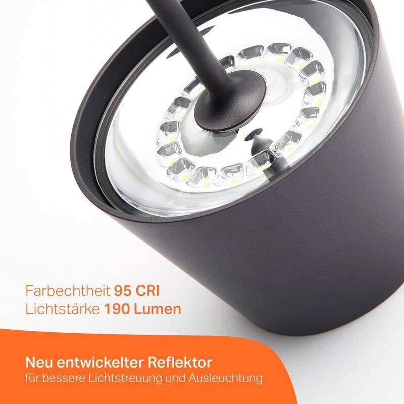 Premium LED Tafellamp met oplaadstation - Oplaadbaar & Draadloos - Voor binnen en buiten - Grijs