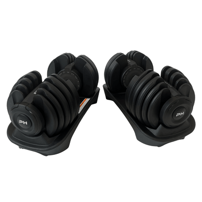 Comnox - PH Fitness - Verstelbare Dumbbells 24kg - Compact & Comfortabel - Duurzaam Staal - Gewichtinstelling tot 24kg - Standaard - Wit