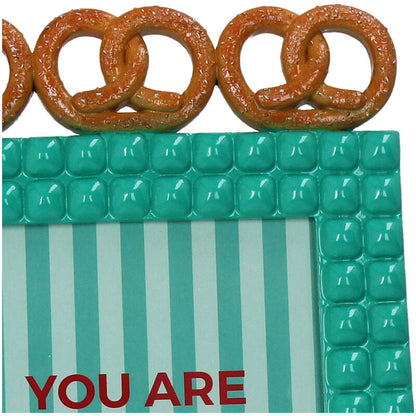 Pretzel Polyresin Photo Frame Turquoise 13x18cm