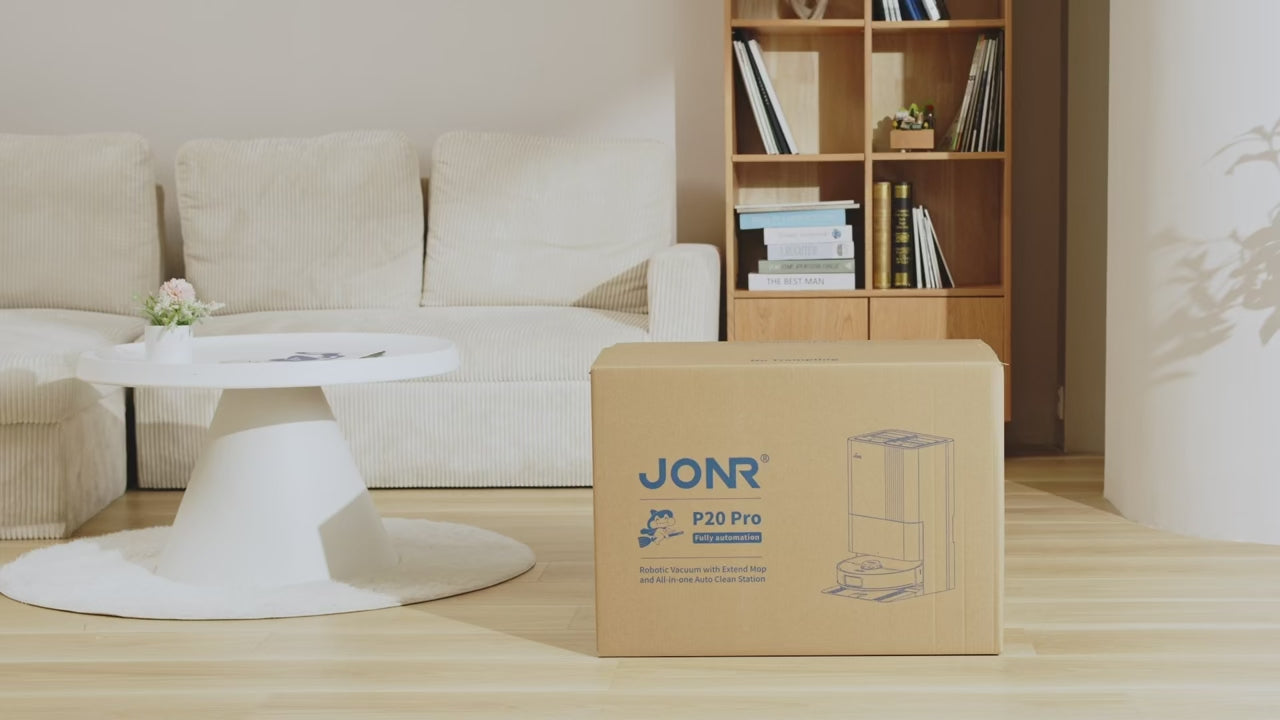 Productvideo van de JONR P20 Pro robotstofzuiger met alles-in-één station