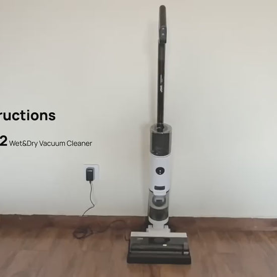 Jonr ED12 - Draadloze stofzuiger met 9000Pa zuigkracht - Zelfreinigend mop systeem - 850ml waterreservoir - 3,63kg - productvideo 2