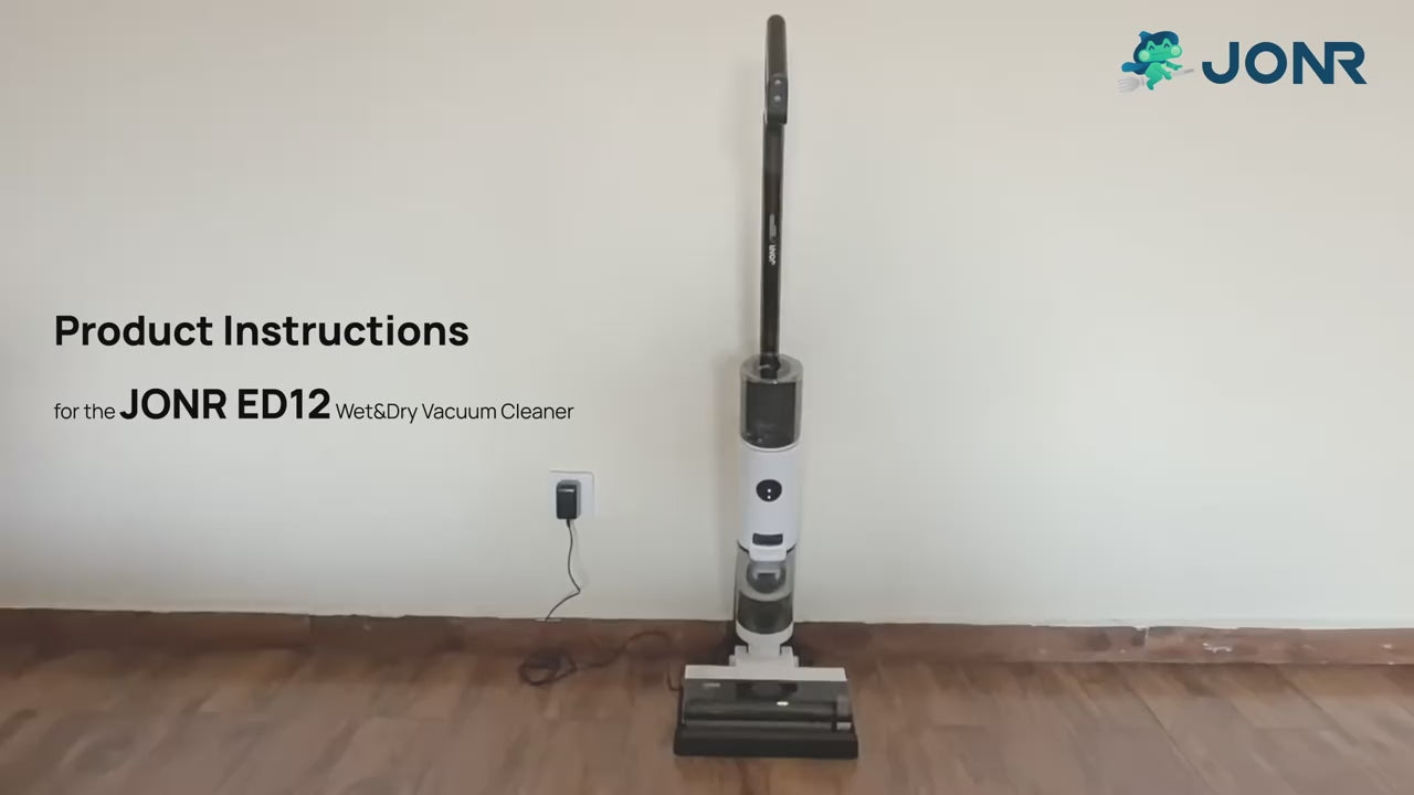 Jonr ED12 - Draadloze stofzuiger met 9000Pa zuigkracht - Zelfreinigend mop systeem - 850ml waterreservoir - 3,63kg - productvideo 2