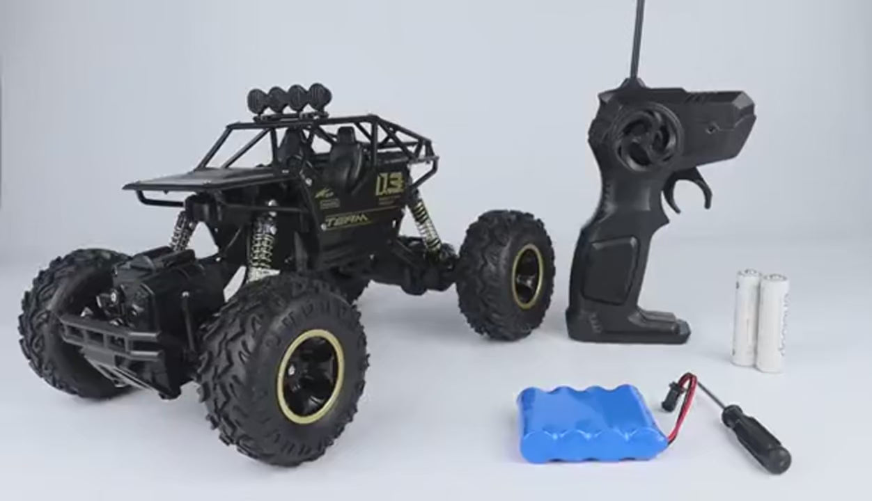 RC Auto Met Led Verlichting - Krachtige Off‑Road Monstertruck - 50m Controlebereik - 28×17×12 cm - 2,4 GHz - productvideo