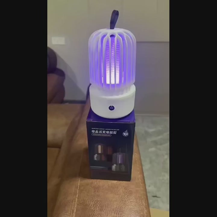 Mosquito Killer Lamp - Blauw UV Licht - Elektrische Schok 2-in-1 - 1200mAh Oplaadbaar - 99% Effectiviteit - productvideo