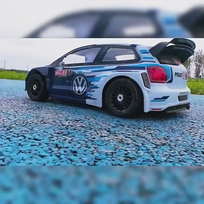 Hyper Go MJX 7304 WRC RC auto 1/7 Drift Rally Auto – Blauw/Wit – 60 km/u – 120m Afstand – 35 kg Servo – 3‑weg ESC - productvideo