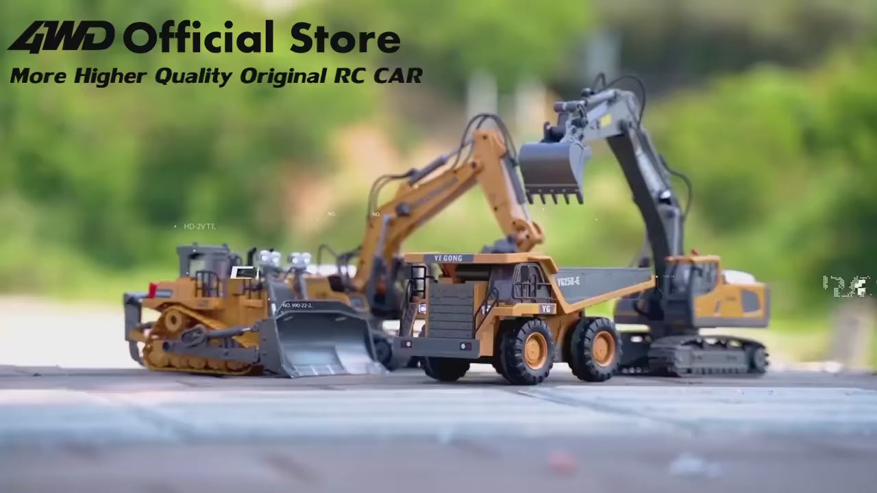 RC Gravenmachine - Realistische bouwspellen - Duurzame constructie - 2,4 GHz - 3 accu opties - productvideo