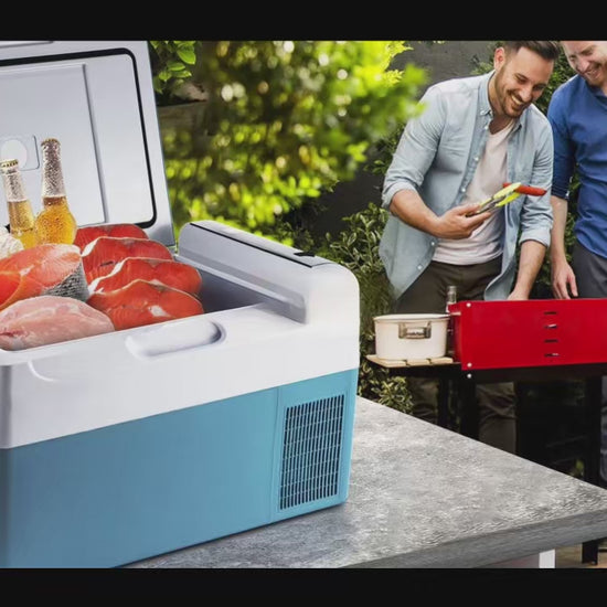 SucceBuy Auto Koelkast Mini Koelkast Vriezer Draagbare Compressor Koeler DC 110-240V Ijsbox voor Camping - Compact & Eff - productvideo