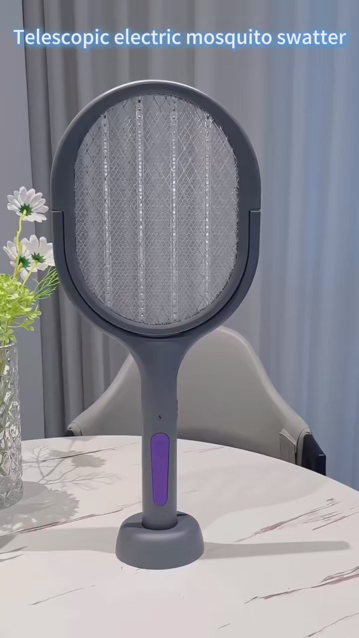 Telescopische elektrische muggenverjager & UV-lamp - Veilig, bescherming - Uittrekbaar tot 109 cm - Wandmontage zonder o - productvideo