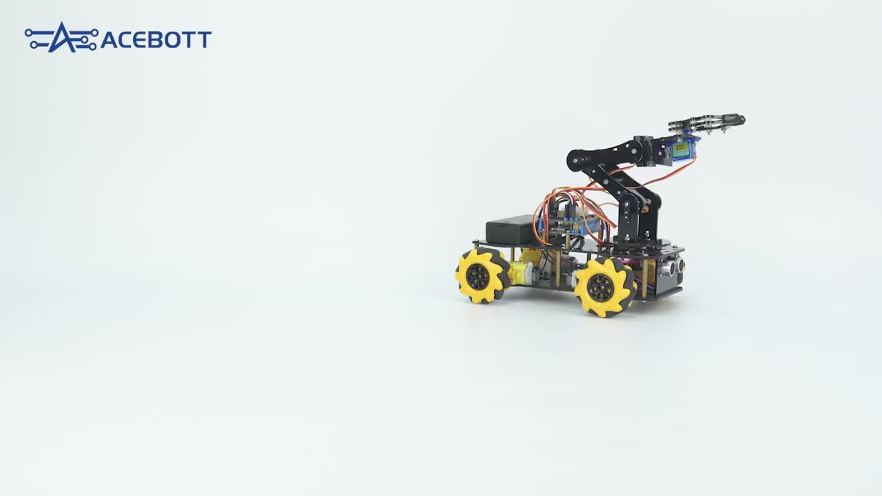 ACEBOTT ESP32 4 DOF Robotarm Leren Kit Wifi Elektronische Componenten Slimme Auto STEM STEAM Onderwijs Robot voor Arduin - productvideo