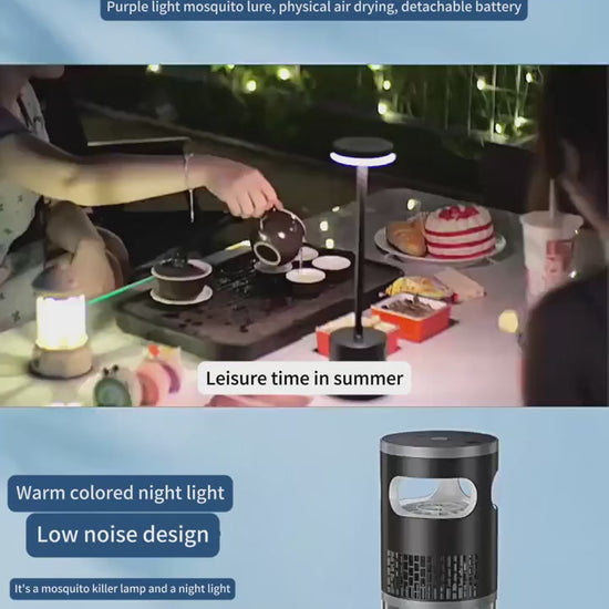 Muggenlamp Draadloos Type‑C Oplaadbare Inadembaar Lamp voor Binnen en Buiten - Efficiënte Muggenbestrijding - Veilig en  - productvideo