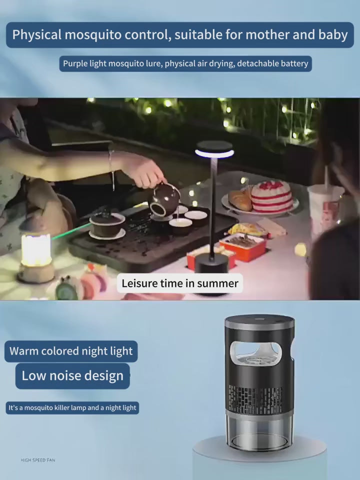 Muggenlamp Draadloos Type‑C Oplaadbare Inadembaar Lamp voor Binnen en Buiten - Efficiënte Muggenbestrijding - Veilig en  - productvideo