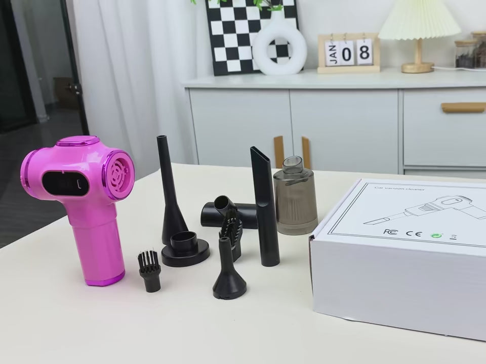 Draagbare Auto Stofzuiger - Krachtig & Compact - 95000PA Suigkracht - 2000 mAh Batterij - ABS Material - productvideo 2