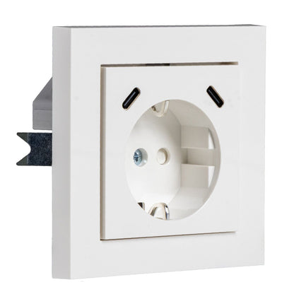 ProCharge USB-C wandcontactdoos inbouw met USB - 2 snelladers USB-C poorten - Universeel - Wit