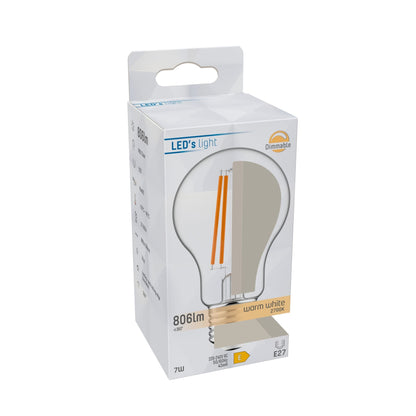 ProDim LED Filament Lamp E27 - Helder - Dimbaar warm wit licht - 7W vervangt 60W