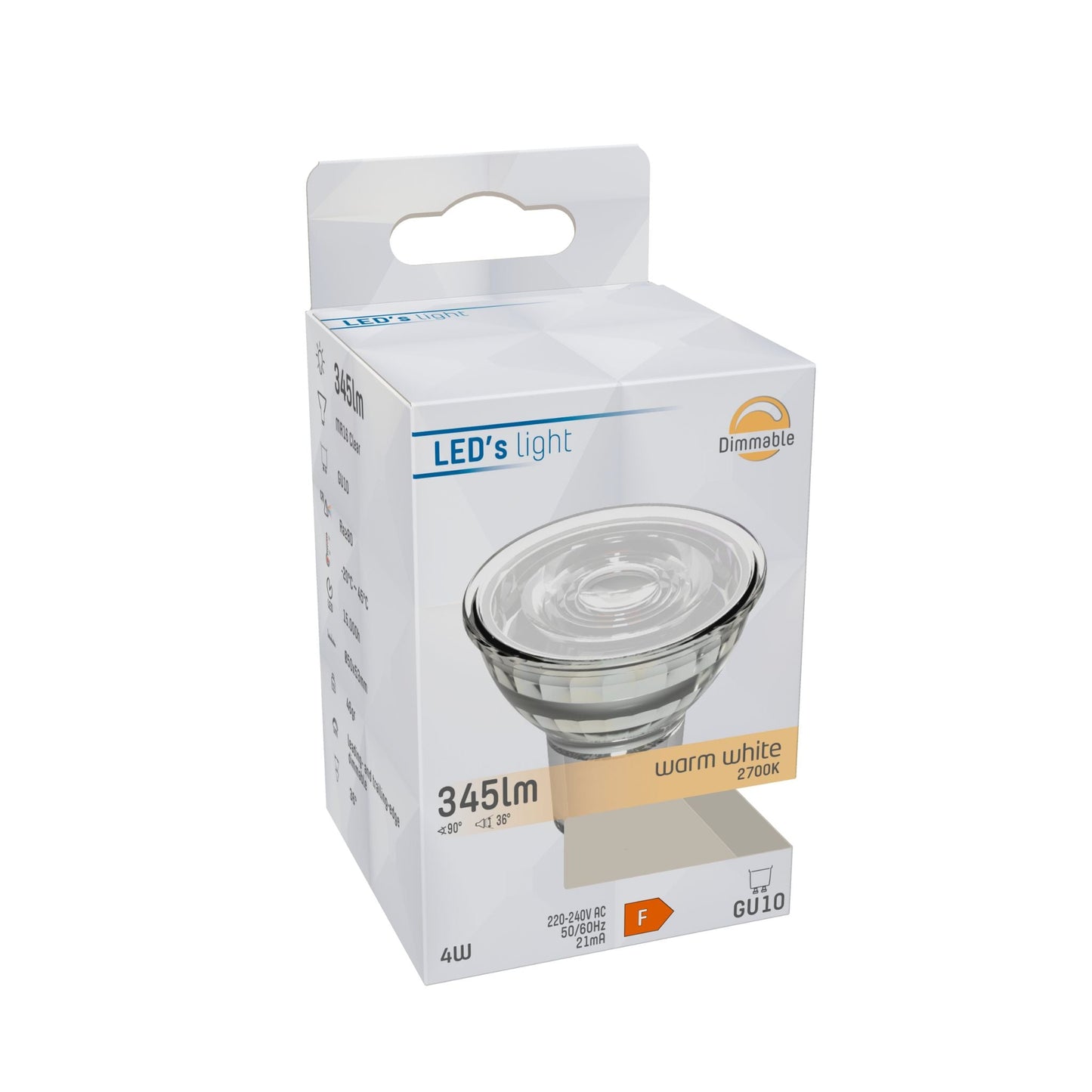 ProDim LED GU10 Spot - Helder - Dimbaar warm wit licht - 4W vervangt 50W