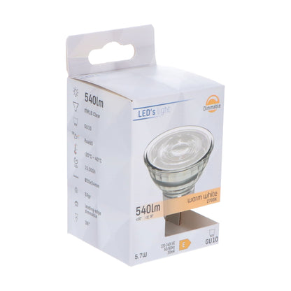 GU10 LED Lamp - Dimbaar warm wit licht - 5W vervangt 75W - 1 spot