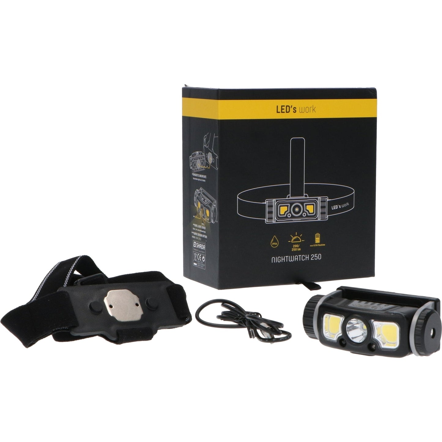Professional LED Hoofdlamp op accu met zoomfunctie - Oplaadbaar - IP44 - Dimbaar - 250 lm