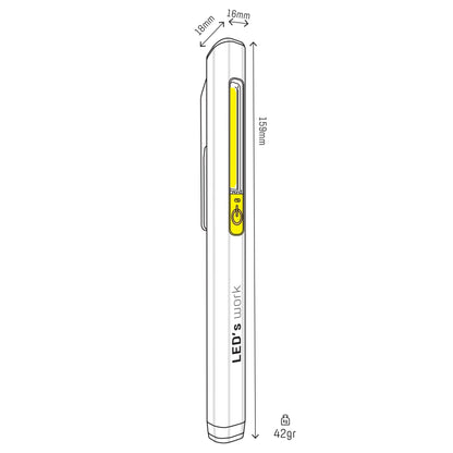 LED's Work Looplamp met Accu 150 - Ultra compact - Draadloos & Oplaadbaar - 2 lichtpunten