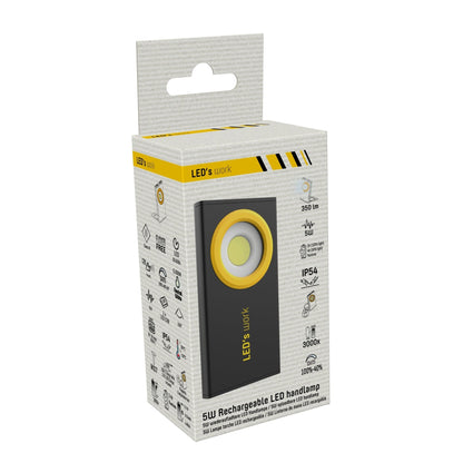 LED's Work Werklamp op Accu 350 - Met magneet, haak of voet - Draadloos & Oplaadbaar - 2 lichtpunten