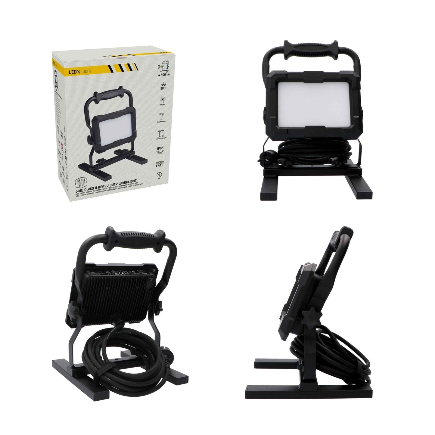 LED's Work Professionele LED Bouwlamp 4500 - Rough Service Tested - 5 meter snoer - 50W - IP65